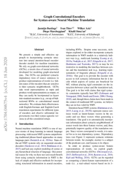 Graph Convolutional Encoders for Syntax-aware Neural Machine Translation