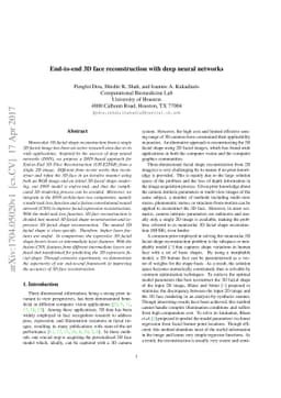 End-to-end 3D face reconstruction with deep neural networks