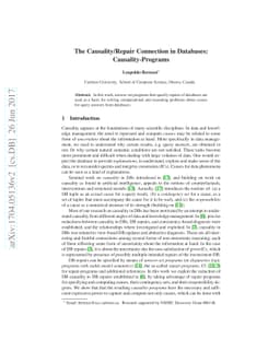 The Causality/Repair Connection in Databases: Causality-Programs