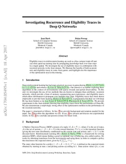 Investigating Recurrence and Eligibility Traces in Deep Q-Networks