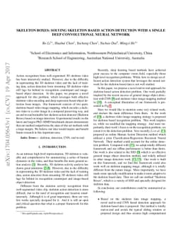 Skeleton Boxes: Solving skeleton based action detection with a single
  deep convolutional neural network