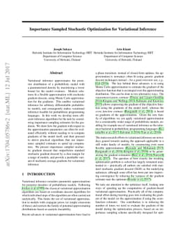 Importance Sampled Stochastic Optimization for Variational Inference