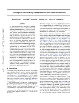 Learning to Generate Long-term Future via Hierarchical Prediction