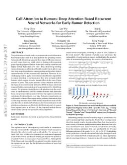 Call Attention to Rumors: Deep Attention Based Recurrent Neural Networks
  for Early Rumor Detection