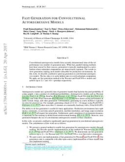 Fast Generation for Convolutional Autoregressive Models