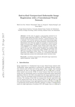 End-to-End Unsupervised Deformable Image Registration with a
  Convolutional Neural Network