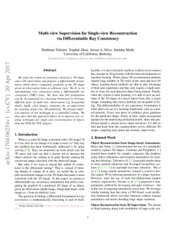 Multi-view Supervision for Single-view Reconstruction via Differentiable
  Ray Consistency