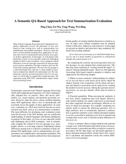 A Semantic QA-Based Approach for Text Summarization Evaluation
