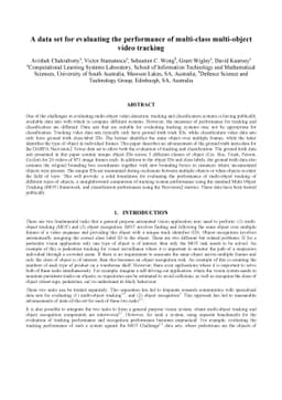 A data set for evaluating the performance of multi-class multi-object
  video tracking