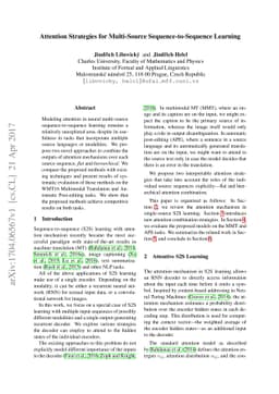 Attention Strategies for Multi-Source Sequence-to-Sequence Learning
