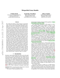 Misspecified Linear Bandits