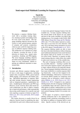 Semi-supervised Multitask Learning for Sequence Labeling