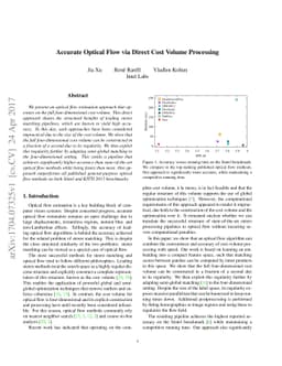 Accurate Optical Flow via Direct Cost Volume Processing