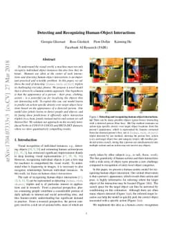 Detecting and Recognizing Human-Object Interactions