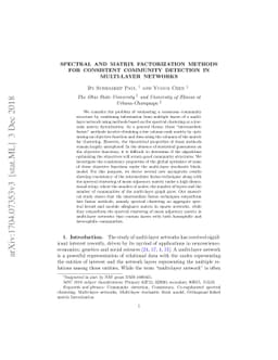 Spectral and matrix factorization methods for consistent community
  detection in multi-layer networks