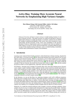 Active Bias: Training More Accurate Neural Networks by Emphasizing High
  Variance Samples