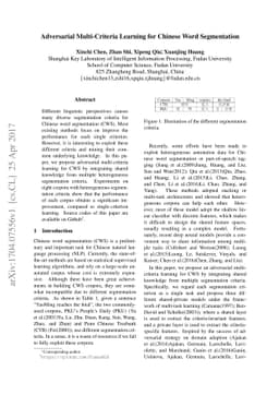 Adversarial Multi-Criteria Learning for Chinese Word Segmentation