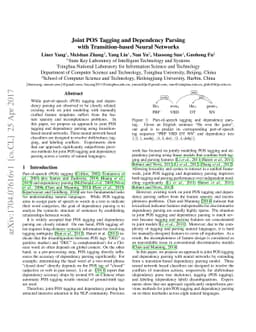 Joint POS Tagging and Dependency Parsing with Transition-based Neural
  Networks