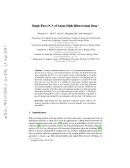 Single-Pass PCA of Large High-Dimensional Data