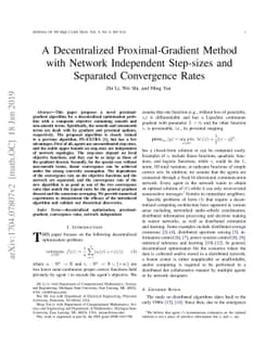 A decentralized proximal-gradient method with network independent
  step-sizes and separated convergence rates