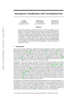 Introspective Classification with Convolutional Nets