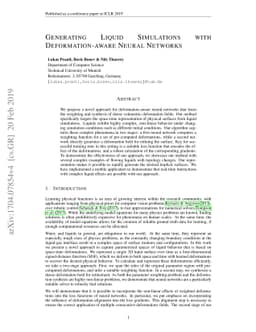 Generating Liquid Simulations with Deformation-aware Neural Networks