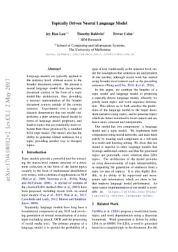 Topically Driven Neural Language Model