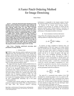 A Faster Patch Ordering Method for Image Denoising