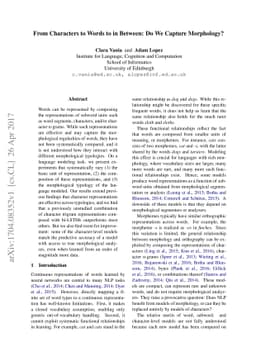 From Characters to Words to in Between: Do We Capture Morphology?