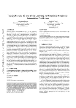 DeepCCI: End-to-end Deep Learning for Chemical-Chemical Interaction
  Prediction
