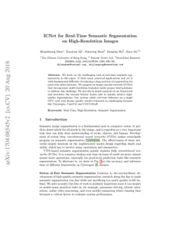 ICNet for Real-Time Semantic Segmentation on High-Resolution Images