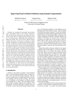 Improving Facial Attribute Prediction using Semantic Segmentation