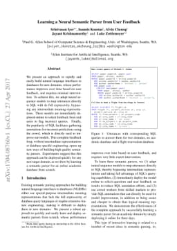 Learning a Neural Semantic Parser from User Feedback