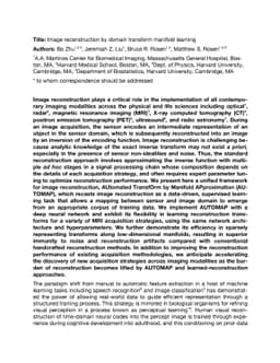 Image reconstruction by domain transform manifold learning