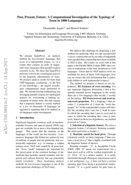 Past, Present, Future: A Computational Investigation of the Typology of
  Tense in 1000 Languages
