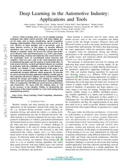 Deep Learning in the Automotive Industry: Applications and Tools