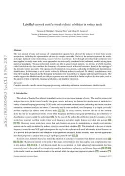 Labelled network subgraphs reveal stylistic subtleties in written texts