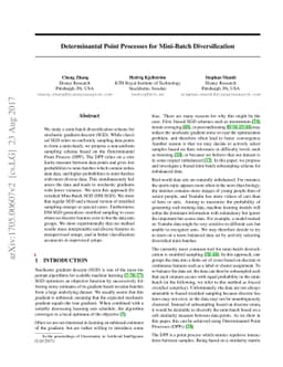 Determinantal Point Processes for Mini-Batch Diversification