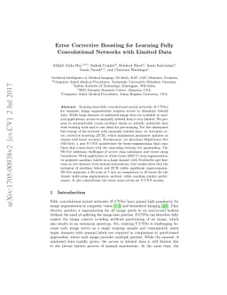 Error Corrective Boosting for Learning Fully Convolutional Networks with
  Limited Data