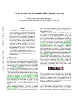 The Forgettable-Watcher Model for Video Question Answering