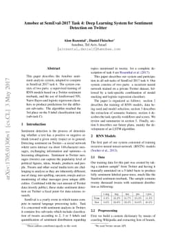 Amobee at SemEval-2017 Task 4: Deep Learning System for Sentiment
  Detection on Twitter