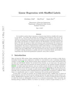 Linear Regression with Shuffled Labels