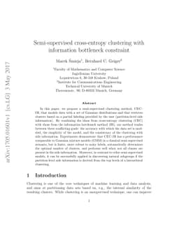 Semi-supervised cross-entropy clustering with information bottleneck
  constraint