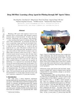 Deep 360 Pilot: Learning a Deep Agent for Piloting through 360°
  Sports Video