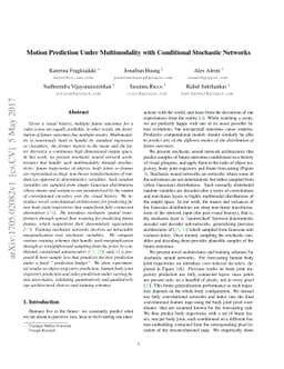 Motion Prediction Under Multimodality with Conditional Stochastic
  Networks