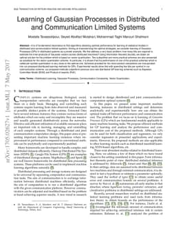 Learning of Gaussian Processes in Distributed and Communication Limited
  Systems
