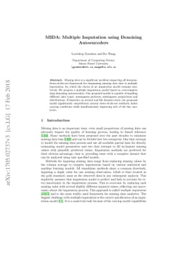 MIDA: Multiple Imputation using Denoising Autoencoders