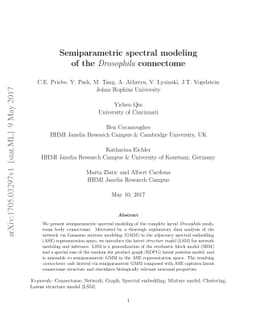 Semiparametric spectral modeling of the Drosophila connectome