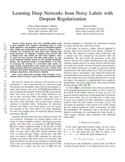 Learning Deep Networks from Noisy Labels with Dropout Regularization