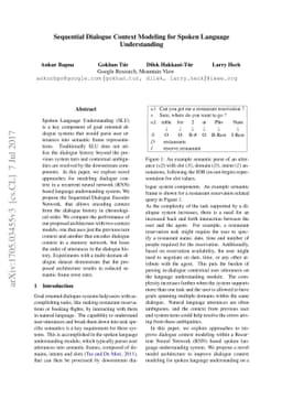 Sequential Dialogue Context Modeling for Spoken Language Understanding